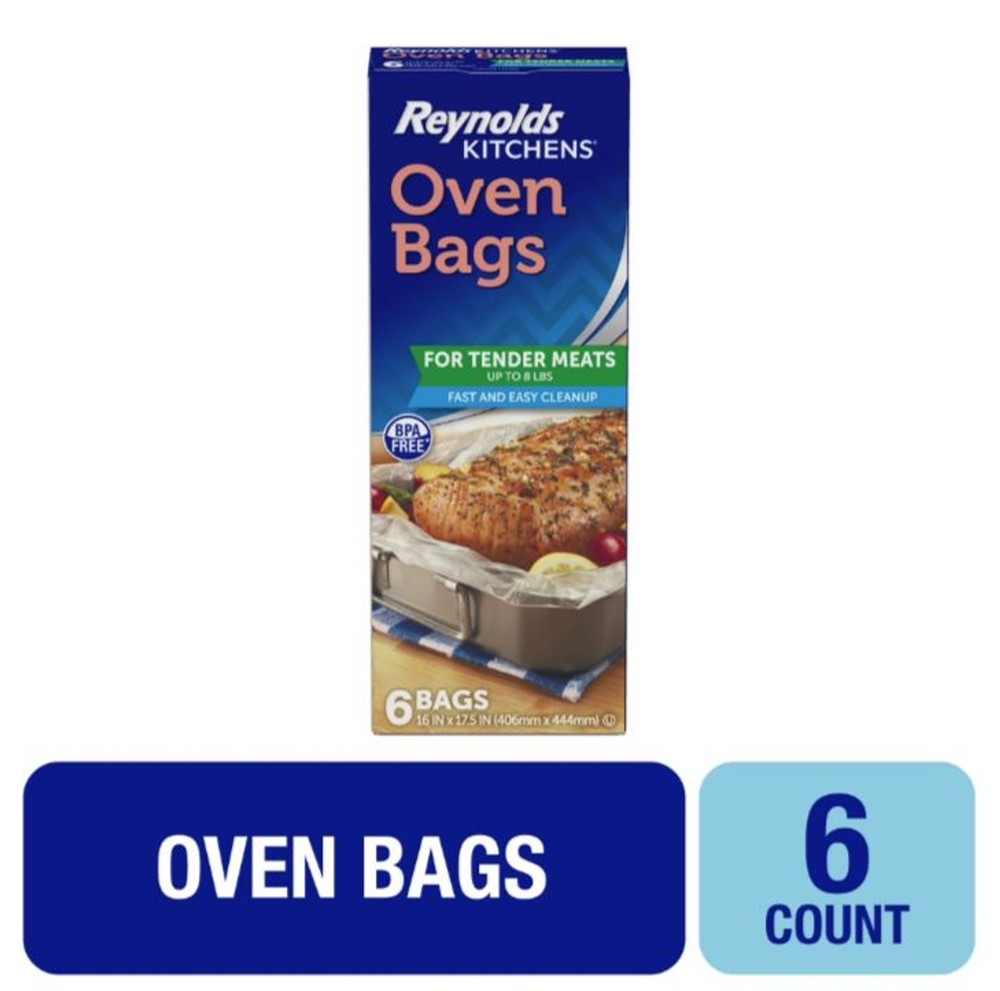 Reynolds Kitchens Large Oven Bags 16×17.5″ 6 Pack BPA Free Cooking Roast