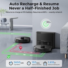 Kilgone Robot Vacuum And Mop Self-Emptying 6000Pa No-Tangle Suction Lidar