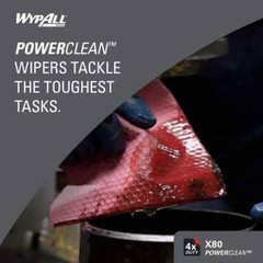 WypAll 41055 Industrial Wipes: X80, Jumbo Roll, 12.4 x 12.2″ Sheet, Red