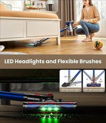 Kardv Cordless Vacuum Cleaner 500W/40Kpa Vacuum Cleaners For Home 60Mins Stick