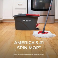O-Cedar EasyWring Microfiber Spin Mop & Bucket System Floor Cleaner Red Gray