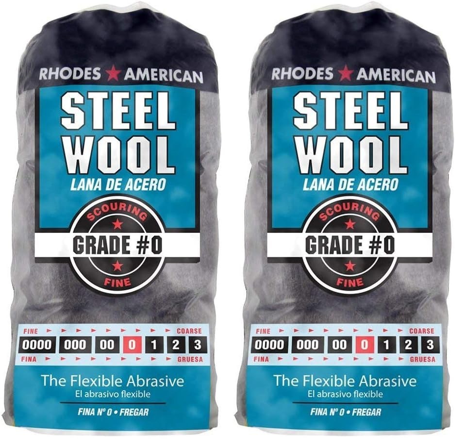 2 PACKS Steel Wool, 12 pad, Fine Grade #0, Rhodes American, Between Coats
