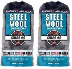 2 PACKS Steel Wool, 12 pad, Fine Grade #0, Rhodes American, Between Coats