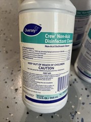 Lot/6 DIVERSEY Crew Non-Acid Disinfectant Cleaner 1 qt 32 oz Bathroom