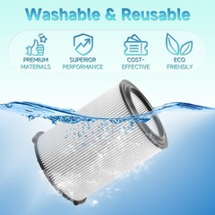 2 Pack Standard Wet/dry Vac Filter Vf4000 Compatible with RIDGID Vacs White