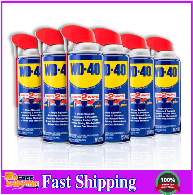 WD-40 Multi-Use Spray – Original Formula, Smart Straw, 12oz (6-Pack)