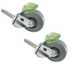 2 CASTERS, SQUEEGEE ASSY FOR TENNENT 5400, 5520, 5500 WALK BEHIND SCRUBBERS,3D20