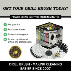 Drillbrush Car Detailing 2in, 4in, 3.5in corner brush, Automotive Soft White