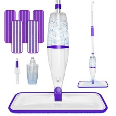 Spray Mops for Hardwood Floor Cleaning: Purple Mop with pads,