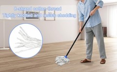 Indoor Mop for Floor Cleaning – Cotton Mops for Floor Cleaning, Regular Mop for