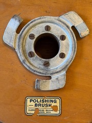 Vintage Wooden CLARKE SANDING MACHINE Scrubbing and Polishing Brushes – 11″