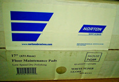 17″ Norton 54209 Floor Buffer Pad Low Speed Dry Polish White Super Gloss -5 Pads