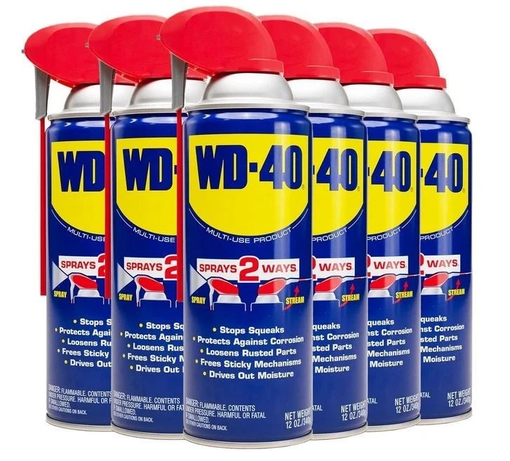 WD-40 Original Formula, Multi-Use Product with Smart Straw Sprays 2 Ways,6-Pack