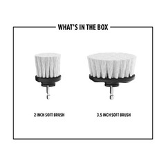 Dirt Devil Soft Bristle Cleaning Brush Set, 2 Piece, 2″ and 2” & 3.5”, Black