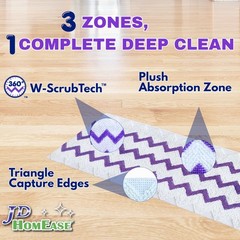 JD HOMEASE 24 Pack Microfiber Disposable Pads for Swiffer White/Purple