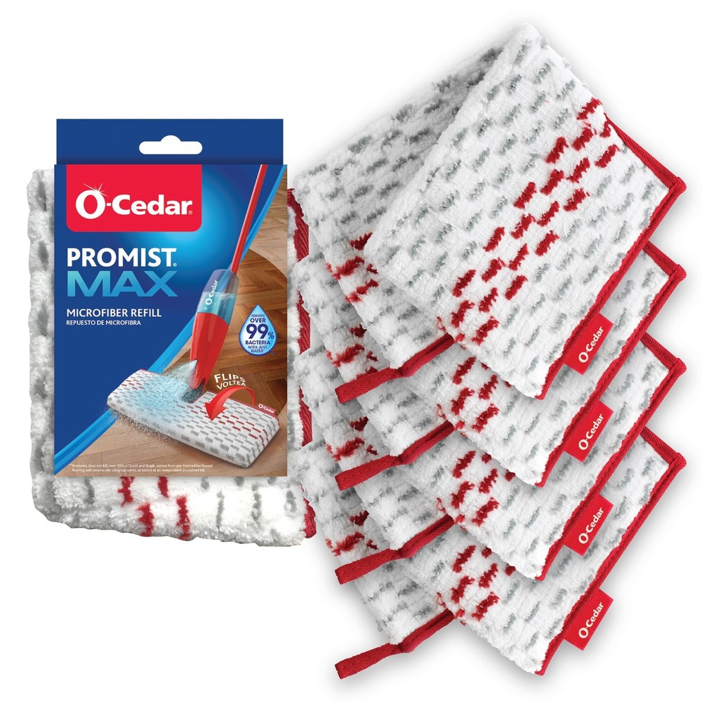 O-Cedar ProMist MAX Spray Mop Head Replacement (Pack of 4) | Machine Washable…