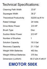 500X Automatic Battery-Powered Ride-On Floor Scrubber Machine,23.6 Brush