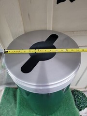 Glaro 23 GALLON Round Steel Recycling Bin, GREEN/GREY. PRE-OWNED $649 RETAIL