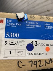 NOS 3M 13 Inch Blue Cleaner Pad 5300 Pack of 3