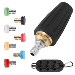 PWACCS Pressure Washer Nozzle Tips Full Set, 3600 PSI 1/4 inches, Black