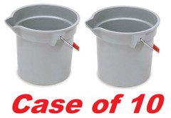 Rubbermaid Commercial 10 Quart Plastic Utility Pail Bucket FG296300, Case of 10