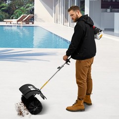 Heavy Duty 2.3HP Power Sweeper 52cc Handheld Gas Powered Broom Snow Dirt Walkway