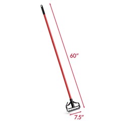 Red Steel Mop Handle by Libman with Black Solid Polypropylene Frame