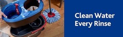 O-Cedar RinseClean Microfiber Spin Mop & Bucket Floor Cleaning System with 4