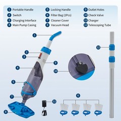 Wireless Pool & Sewage Pump Cleaner 20 GPM Suction W/LED Light & Square Chassis