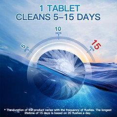 Vacplus Automatic Toilet Bowl Cleaner Tablets, 12 Count (Pack of 1), Blue