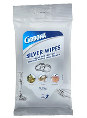 Carbona Silver Wipes, Metal Cleaner & Polish, 12 Count Pack, Tarnish Remover