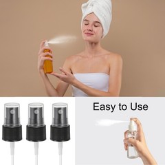 12 Pcs Black Spray Top, 20/410 Fine Mist Sprayer Reusable Stripe Plastic Top