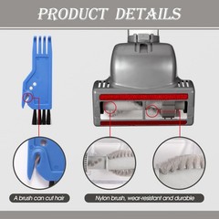 Upgraded Pet Hair Power Brush Tool Attachment 7.28 x 4.92 x 2.95 inch, Gray