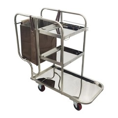 3 Shelf Multi-purpose Cleaning Vehicle Janitor Cart With Oxford Bag 220LB