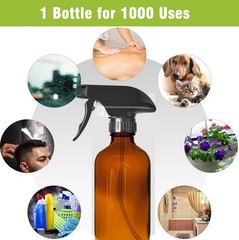 HAOERMEI 8OZ Amber Glass Spray Bottles – 2 Pack – Empty 8.5 Ounces,