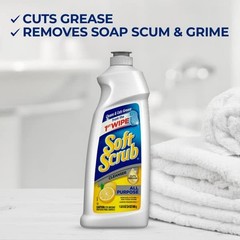 Soft Scrub All Purpose Cleaner, Surface Cleanser, Lemon, 36 Fluid Ounces, 6 C…
