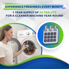 Whirl Fresh Washing Machine Cleaner 1 Count (Pack of 24), White & Blue