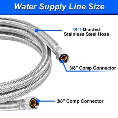 Dishwasher Installation Kit – 6 FT Stainless Steel 6 FT, Silver