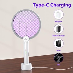 Gooqand Bug Zapper Racket 2 In 1 Mode Electric Fly Swatter Usb Rechargeable