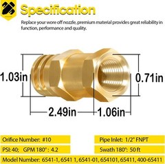Boomless Spray Nozzle 1/2″ FPT #10 Orifices (90° & 180° Caps) 4.2 GPM 40 PSI