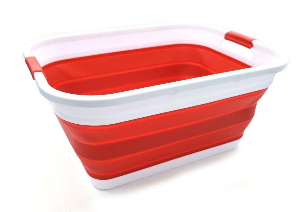 SAMMART 41L (10.8 gallon) Collapsible Plastic Laundry Rectangular, Red
