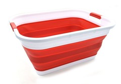 SAMMART 41L (10.8 gallon) Collapsible Plastic Laundry Rectangular, Red