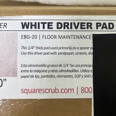 Lot of 10, Square Scrub 14″ x 20″ White Floor Maintenance Pads, P1420Driver