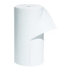 Pig Mat401 Sorbent Roll, 40 Gal, 30 In X 150 Ft, Oil, White, Polypropylene