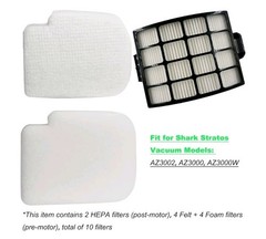 Filters – Shark Stratos Lift-Away DuoClean AZ3002 AZ3000- 2 HEPA, 4 Foam, 3 Odor