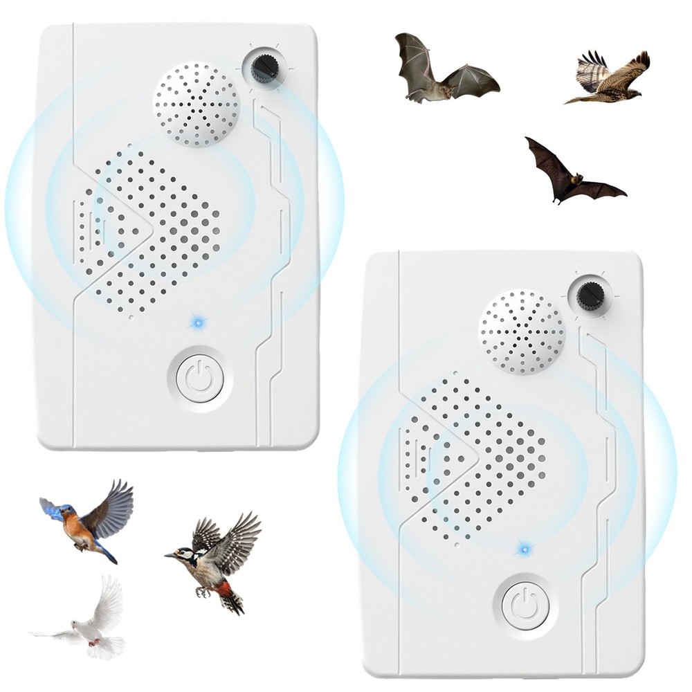 2026 Ultrasonic Bird Repellent Devices 1 Count (Pack of 2), White