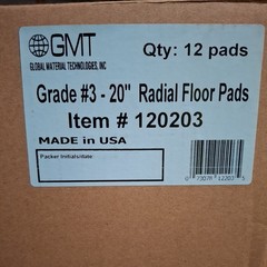 GMT Grade #3 20″ Radial Steel Wool Floor Pads Clean & Polish 120203 Case of 12