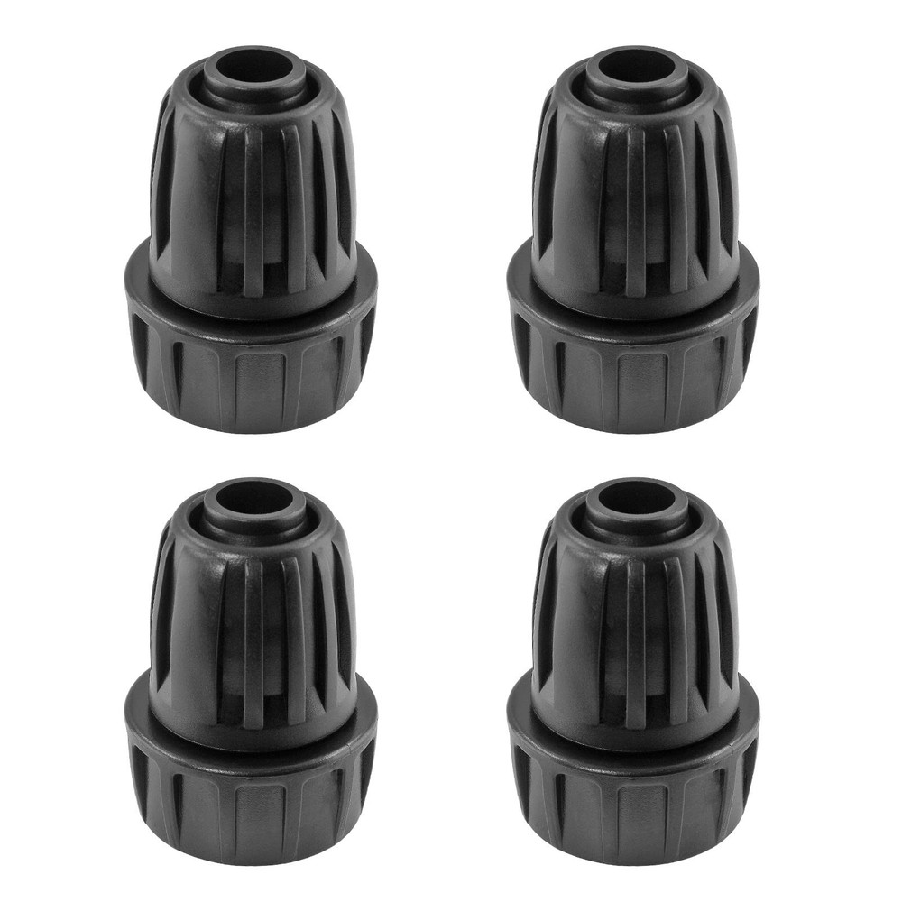 Moicstiy 4Pcs 1/2 Inch Drip Irrigation Hose Connectors 3/4 Inch, Black