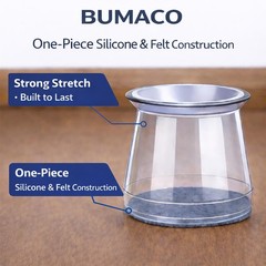BUMACO 40Pcs Chair Leg Floor Protectors Universal L, Clear-40 Pcs