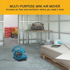 P-80A Mini Mighty 138 W 600 CFM Centrifugal Air Mover, Carpet Dryer, Floor Fan,